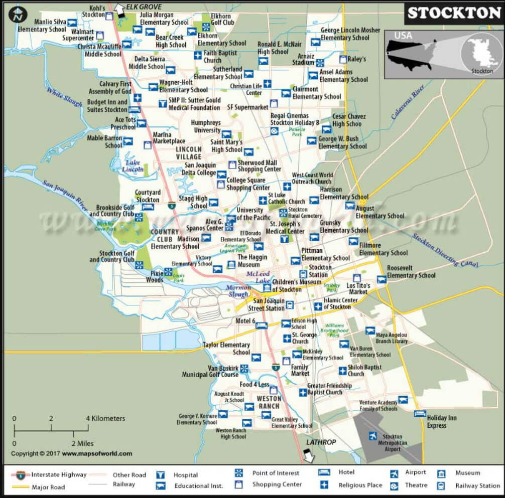 Stockton comte Carte californie